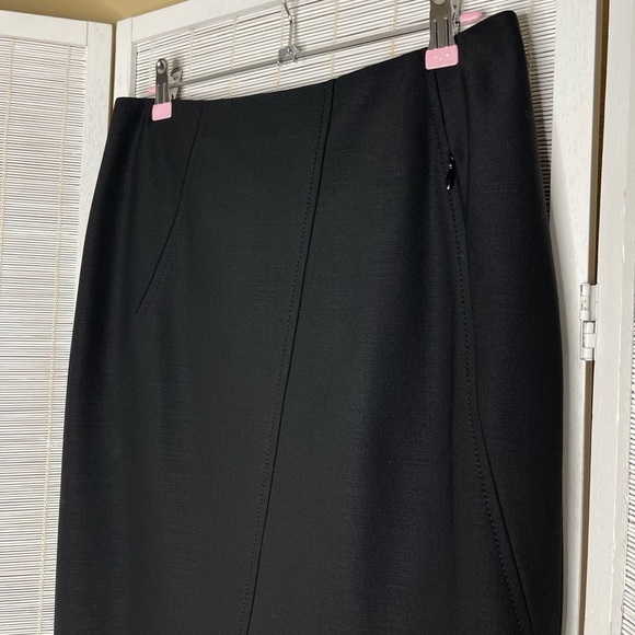 Akris Punto Charcoal Black Asymmetrical Seam Skirt Size 6 - Picture 2 of 6